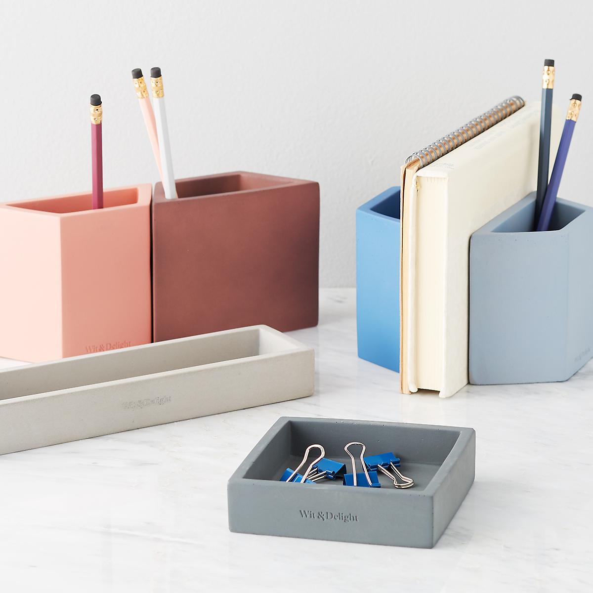 clay geometric pencil holders