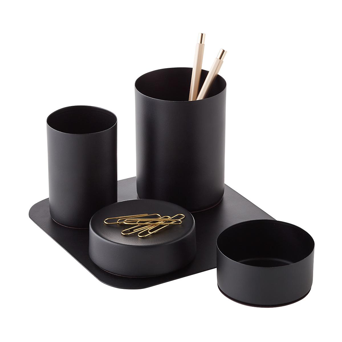 matte black magnetic desk storage set 